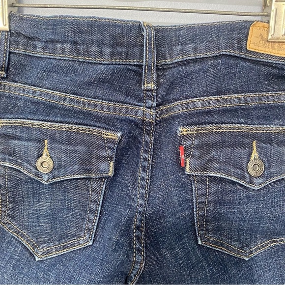 Women Levi perfectly slimming boot cut jeans dark rinse 4S - Picture 2 of 9